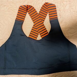 Lululemon all sports. Stylish Black Sports Bra with Striped Straps